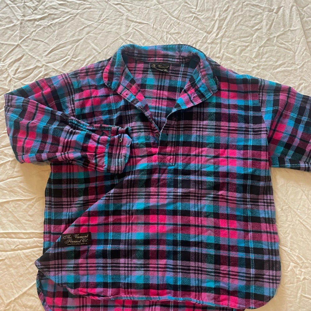 Quarter zip/button VT Flannel